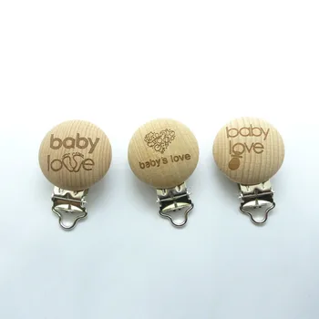 

25PCS BeechWood Baby Pacifier Dummy Holder Clips