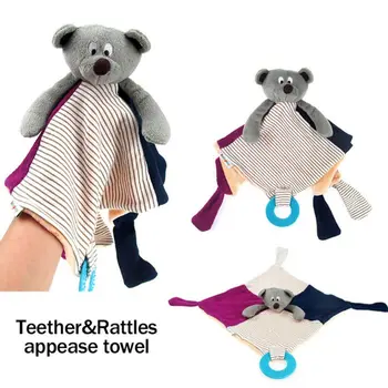 

Baby Pacifier Appease Soothe Towel Cute Cartoon Bear Soft Plush Nursing Stuffed Doll Infant Teether Rattles Handshake Bell
