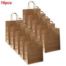 10pcs Packaging Fashion Durable Home Paper Wrap Christmas Shopping Handbag Gift Bag Gifts Multifunctional With Handles Storage