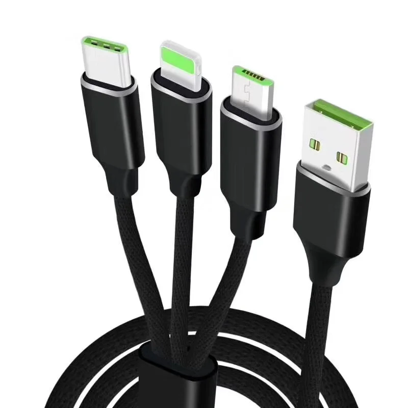 

3 in 1 2A fast charge cable 120cm micro usb /type c /8 pin usb cable sync cord for iphone samsung s4 s5 s6 s7 s8 huawei xiaomi 6