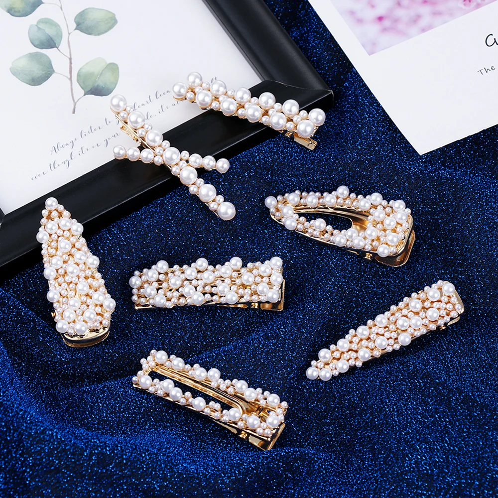 

1Pcs High Quality Adult Female Pearl Hair Barette Women Hairclips Korean Fashion Duckbill Hair Clip Hair Styling Accessories