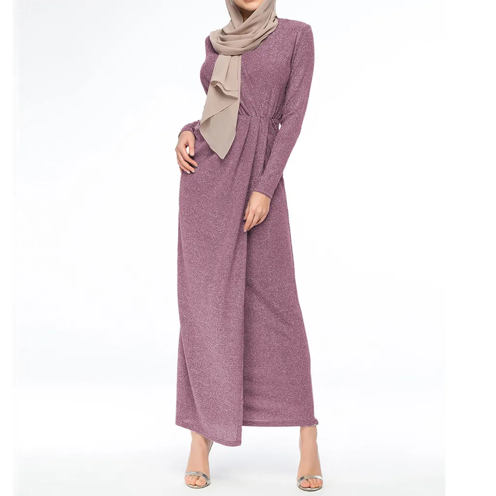 

ISHOWTIENDA Islamic Dress Women Modest Maxi Dress Abaya Turkey Solid Color Long Robe Kaftan Clothes Summer Robe Musulmane Longue