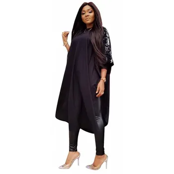 

African Dresses For Women 2019 Sequined Africa Clothing Muslim Long Maxi Dress Black Length Fashion African Dress For Lady