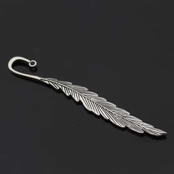

5 Pcs Retro Metal Pendant Leaves Bookmark Style Book Holder Bookmarks Personalized Tibetan Tone Plated Charms Lines