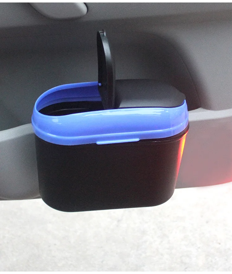 Multifunction car trash bins hanging clamshell storage box interior