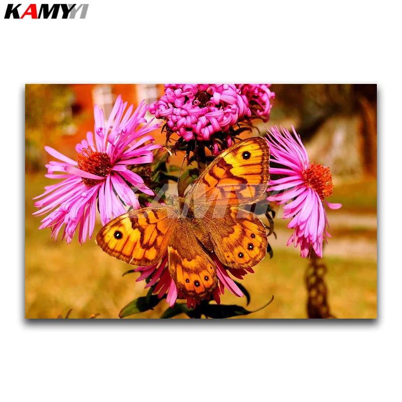 Full Square Diamond embroidery Cross stitch flowers Full Round Diamond mosaic butterfly DIY Diamond painting chrysanthemum_