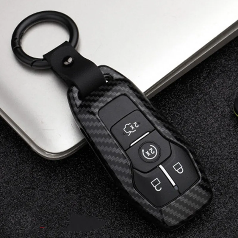 

Carbon Fiber Alloy Car Remote Key Fob Cover Case For Ford Fusion Mondeo Mustang F-150 Explorer Edge 2015 2016 2017 2018 key case