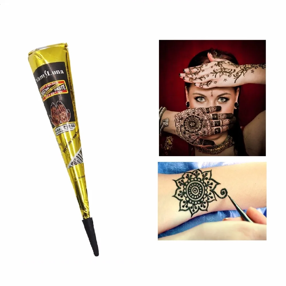 1X Черная индийская хна паста конус красота мехенди для женщин палец краска для тела DIY Временная татуировка