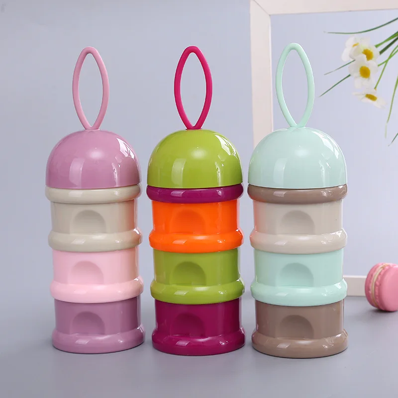 

3 layer Frog Style Portable Baby Food Storage Box Essential Cereal Colorful Milk Powder Boxes Toddle Kids Formula Milk Container