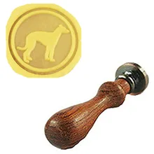 Винтаж борзая молокосос собака на заказ изображение логотип Свадебное приглашение воск уплотнение штамп для опечатывания палисандр ручка набор