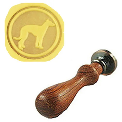 Vintage Greyhound Whippet Dog Custom Picture Logo Wedding Invitation Wax Seal Sealing Stamp Rosewood Handle Set | Дом и сад