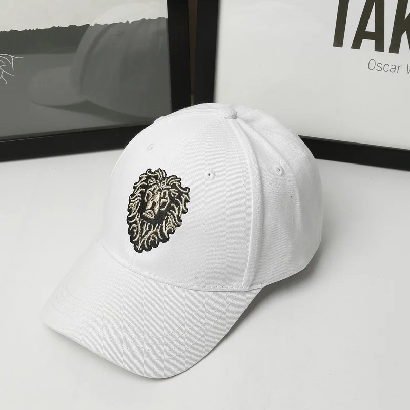 Lion Embroidery Pattern Baseball Cap Women Men Solid Color Cotton Hat Unisex Fashion Casual Adjustable Sunscreen Caps CP0115  (9)