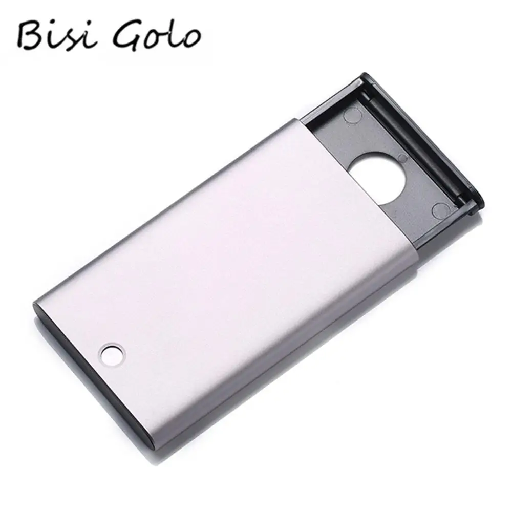 

BYCOBECY 2019 Wallet Men and Women New RFID Metal Silver Gray Card Holder Creative Aluminum Alloy Card Holder Women Short Wallet