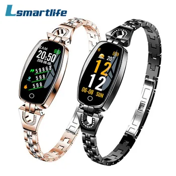 

H8 Women Smart Wristband Fitness Tracker Bracelet Heart Rate/Blood Pressure Call Monitor Luxury Watch Band For Female Lady Girl