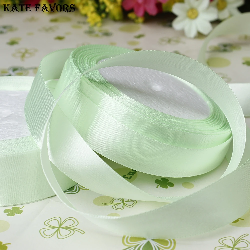 Buy 25MM Ribbon 1" Satin Ribbon 25 Yards Light Green