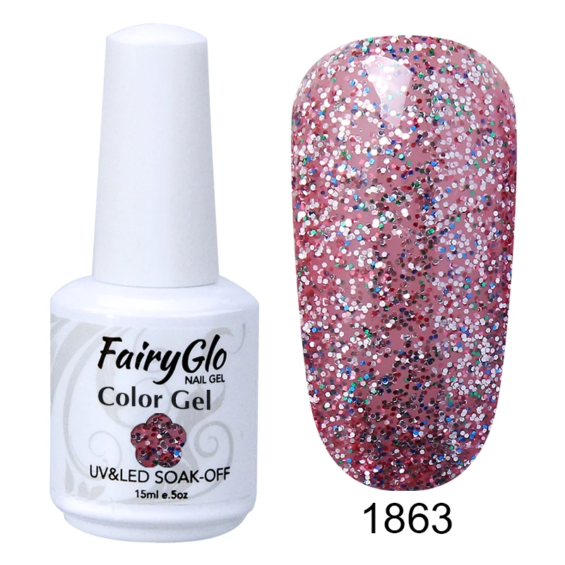 FairyGlo 15 мл Гель-лак для ногтей УФ-светодиодный гель-лампа для ногтей замачиваемый полуперманентный лак для ногтей гибридная краска геллак чернила - Цвет: G1863