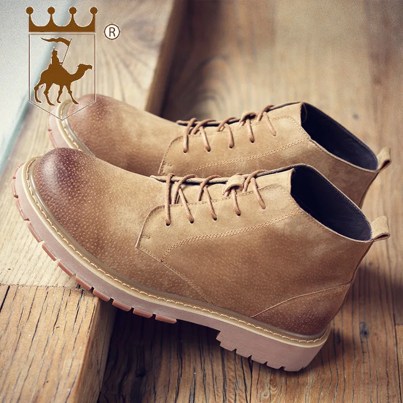 Lederen Homem Brown Gray black Militaire fur Hoge brown Mannen Gray Vintage Laarzen fur fur Equitação Schoenen up Black Lace Backcamel Motorlaarzen qw4wzCX