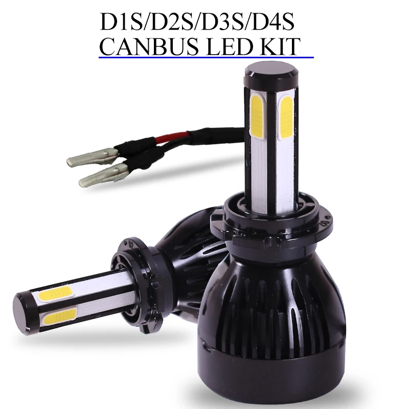 Yamyff Canbus фар H7 светодиодный лампы H4 лампа D1S D2S D3S D4S 9005 9006 H11 4 стороны COB 10000LM 6000 К фары авто Conversion Kit