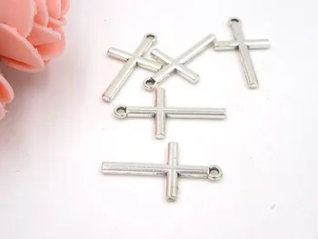 

50pc/lot Crucifix Religioso Necklace Charms Material Bisuteria Alloy Charm Sieraden Metal Pendants For Jewelry Making 23.5*13MM