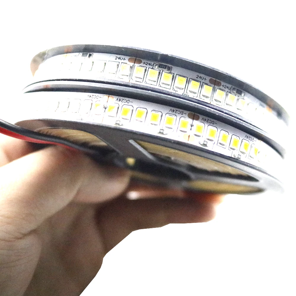 Светодиодный полосы 2835 SMD 1200 светодиодный чип 12V 24V светодиодный гибкий PCB светильник светодиодный задний светильник полосы светодиодный лента 240 светодиодный/m Белый/теплый белый, 1 м, 2 м, 5 м