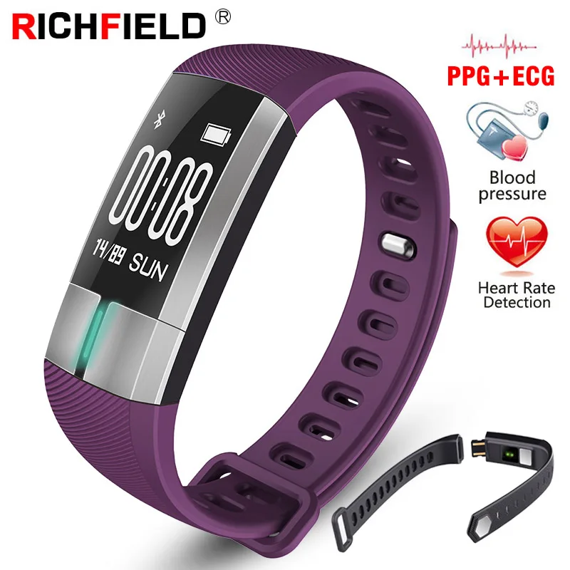 

ECG PPG Smart Bracelet Real-Time Monitor Fitness Tracker Blood Pressure Sleep Smart Band Wristband Smart Watch For Men Women