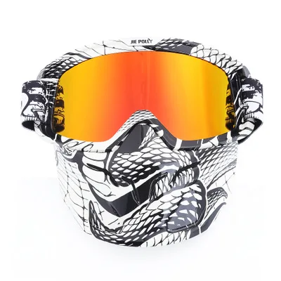SAENSHING, винтажные лыжные очки, очки для катания на лыжах, мотоциклетные очки, ретро очки, съемная модульная маска, фильтр для рта, Motocro - Цвет: A04