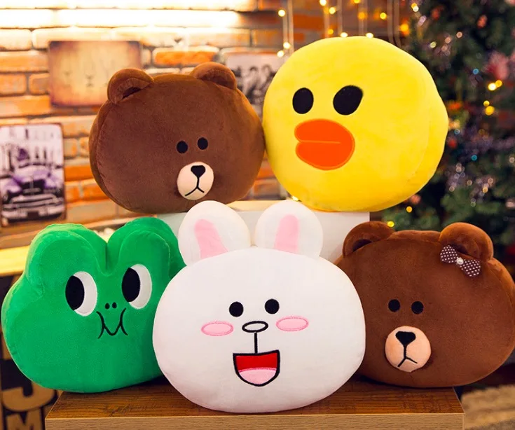 

Cartoon Brown Bear Friends Cony Rabbit SALLY Duck Frog Stuffed Plush Doll Toys Sofa Pillows Cushion kids gift TFA1757