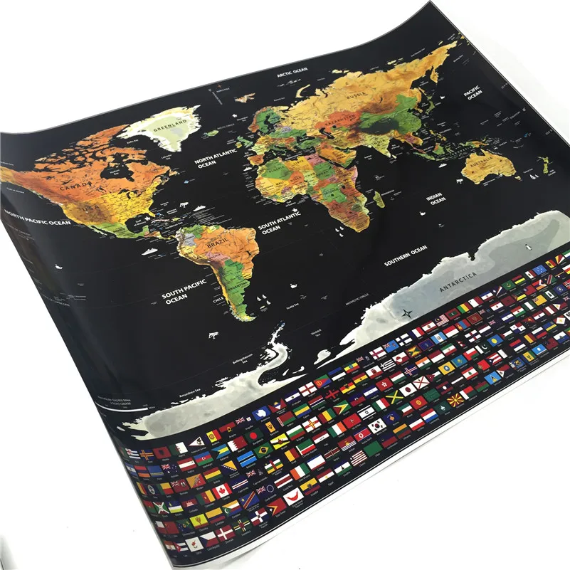 Новый 2017 предохранительный карту мира Национальный флаг карту Home Decor Wall арт крафт-бумага старинные плакат для путешествий 82x59 см