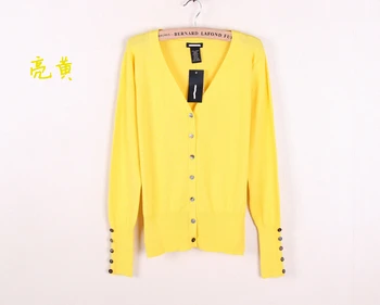 

18 colors! autumn women's sweater V-neck shell button knitted sweater lady Cardigan Camisola Candy color sweater blusa knitwear
