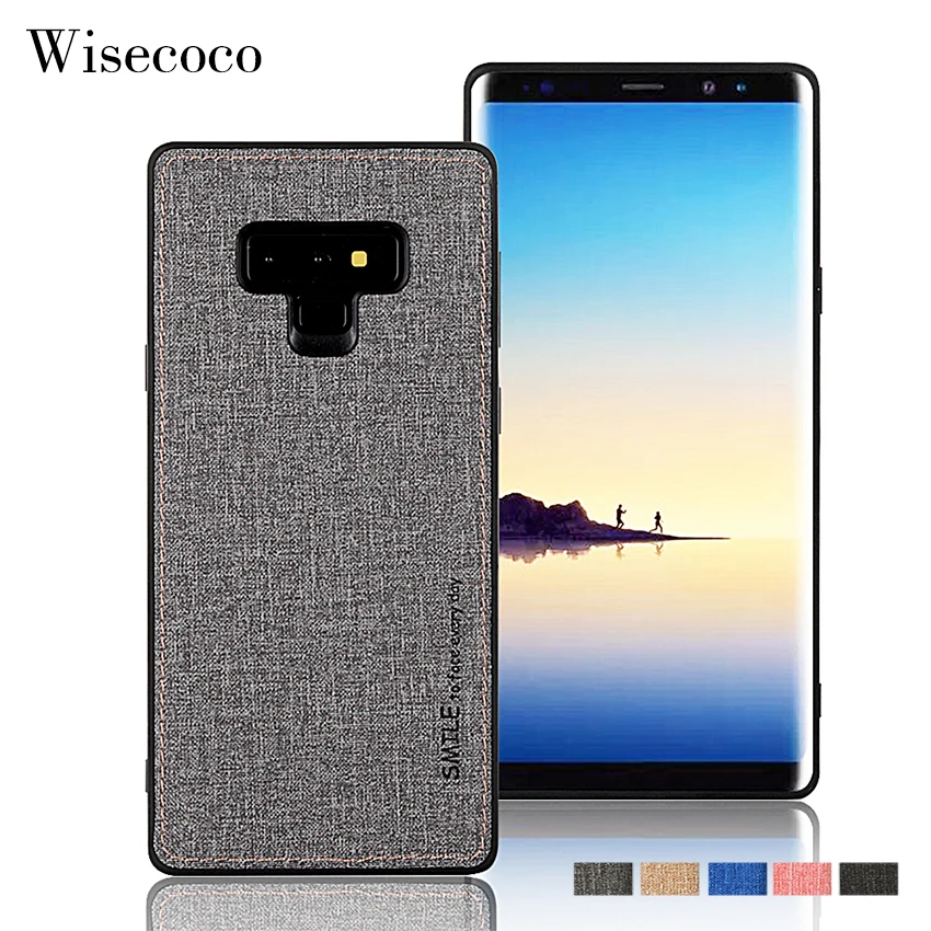 note 9 casing case cover for samsung galaxy 8 s8 s9 plus + luxury silicone edge bumper fabric shockproof hard back |