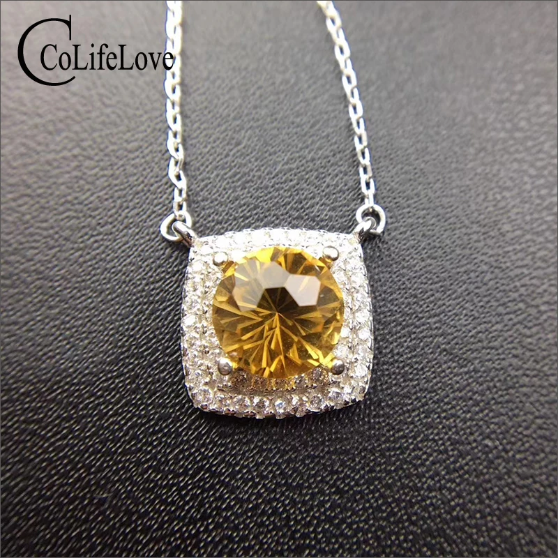 Dazzling silver citrine necklace 