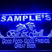 DZ019-бар и Гриль Пиво Вино светодиодный знак неонового света