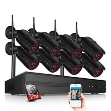CCTV P2P 4CH/8CH 1080P Wifi система NVR 36 IR Водонепроницаемая наружная пуля 1080P видео IP Беспроводная камера система безопасности жесткий диск