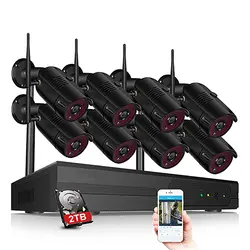 CCTV P2P 4CH/8CH 1080 P Wifi система NVR 36 IR Водонепроницаемая наружная пуля 1080 P видео IP Беспроводная камера система безопасности жесткий диск