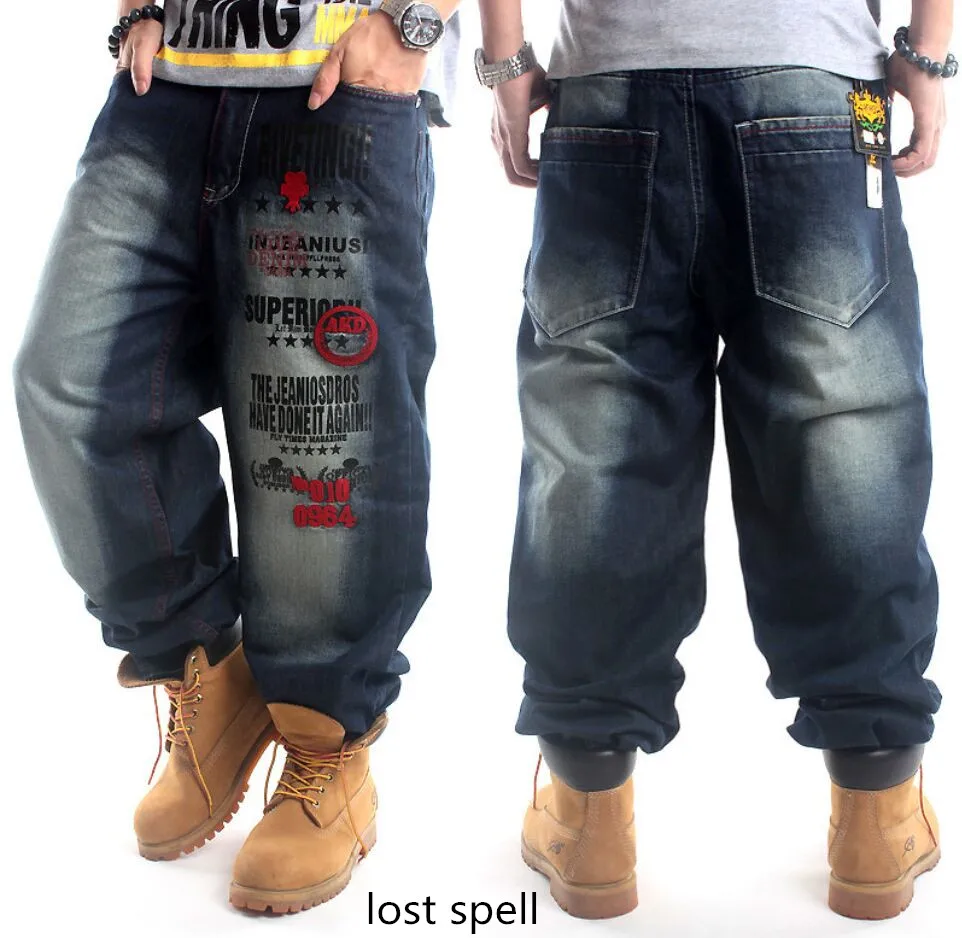 2017 font b Mens b font Plus Size Hip Hop Loose font b Jeans b font