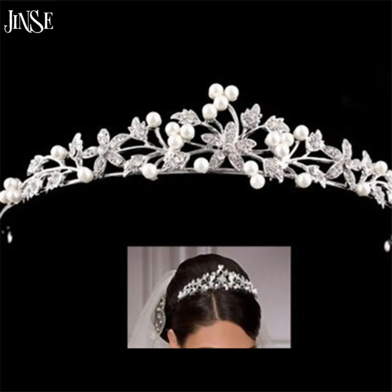 JINSE CR133 горячие элегантные блестящие прозрачные стразы Корона Тиара Девушка повязка на голову "Принцесса" свадебное украшение на голову