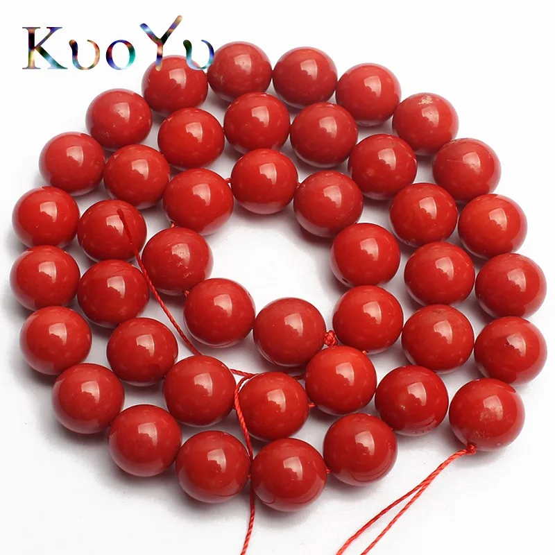 AAA Natural Red Coral Beads Round Spacer Loose Beads For Jewelry Making