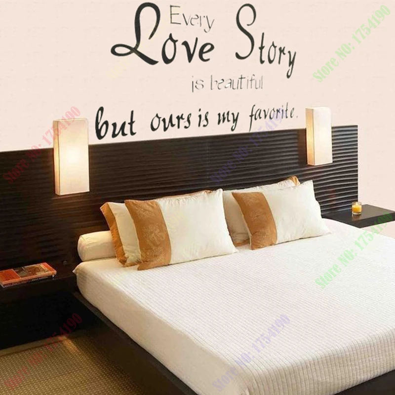Wall Stickers Home Decor English Quote Every Love Story Is Beautiful Vinyl Lettering Words Wall Art Quote Sticky Decals Stickers Home Decor Wall Art Quoteswall Stickers Home Decor Aliexpress