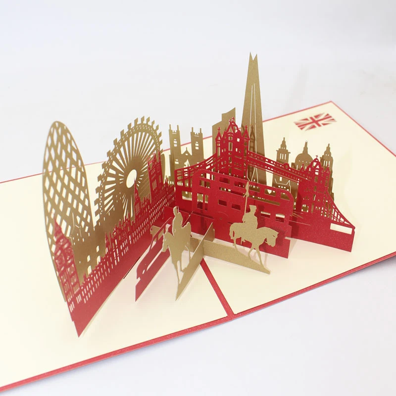  3D Laser Cut Handmade London Tower Bridge Big Ben Paper Invitation Greeting Cards PostCard Business - 33057353080