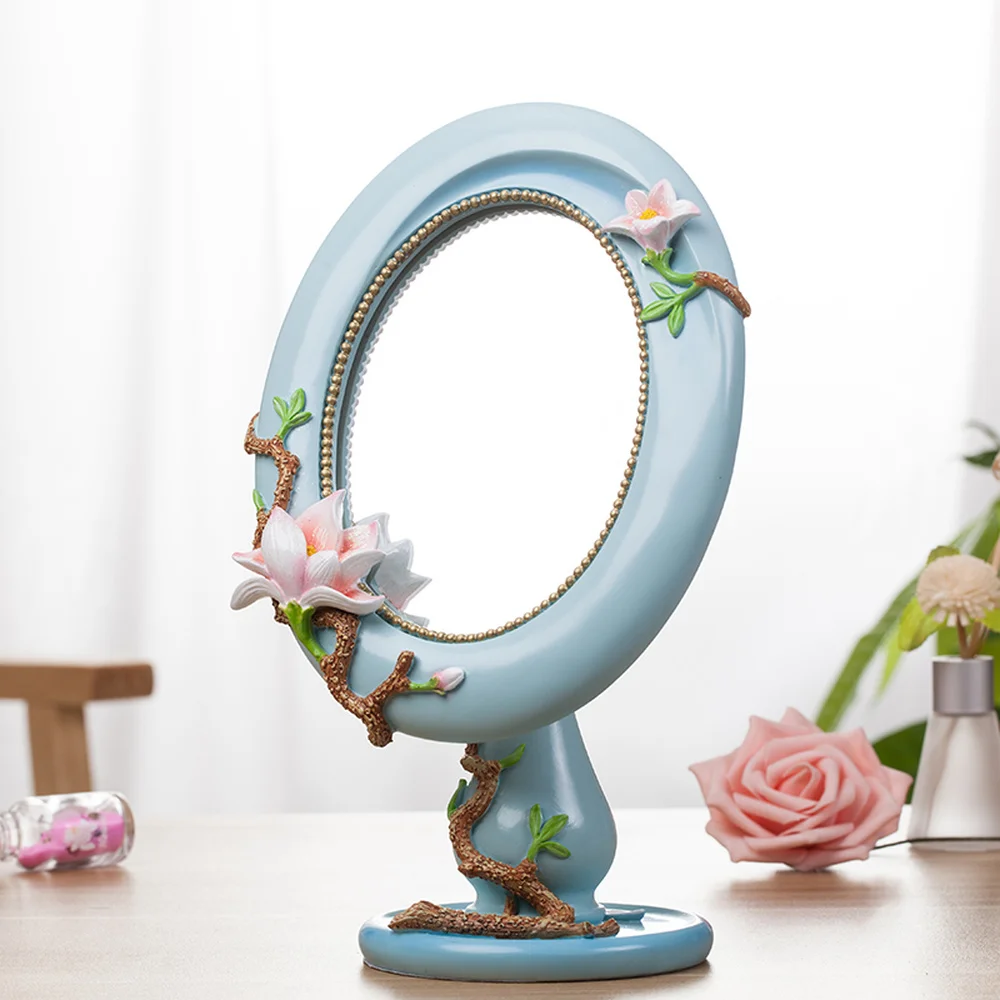 

European retro wedding mirror single-sided makeup mirror fashion resin desktop desktop beauty salon vanity mirror LO727947