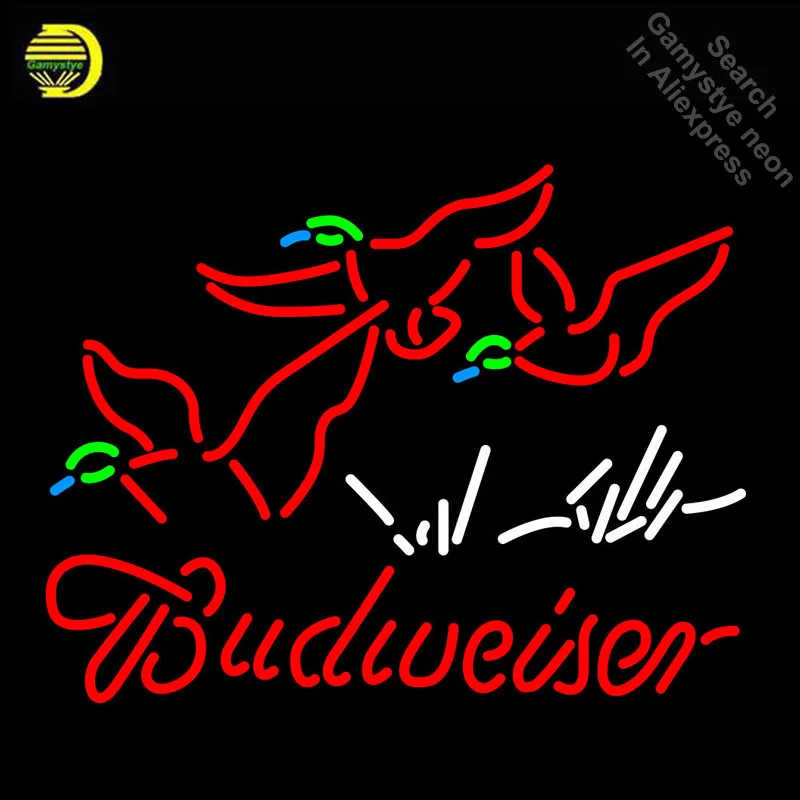 Неоновая вывеска Budweise утки неоновые лампочки пивная стеклянная трубка ручная