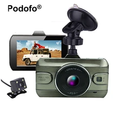 Podofo Двойной объектив Видеорегистраторы для автомобилей Камера dashcam FHD 1080 P 170 градусов регистратор Регистраторы резервного копирования заднего Камера S Ночное видение регистраторы