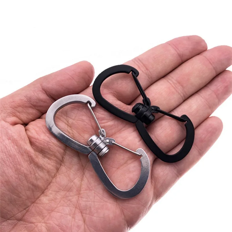 

1pc 7cm Stainless Steel Carabiner Climbing 8-Ring Key Chain Clip Camping Keyring Snap Hook Travel Kit Quickdraws