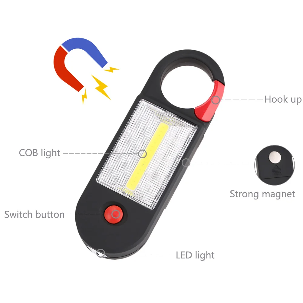 2-режим вспышки светильник Портативный Лампа COB светодиодный вспышка светильник s магнитный рабочий светильник со встроенным крюк для использования вне помещений палатка кемпинг инструменты для ремонта автомобилей