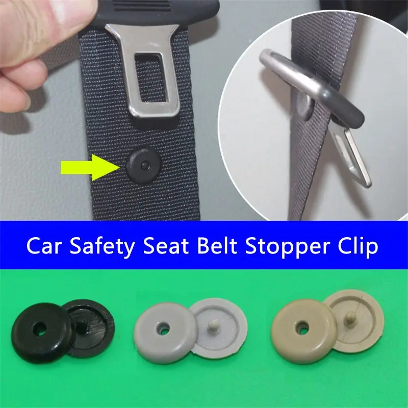 Plastic Car Safety Seat Belt Stopper Spacing Limit Buckle Clip Retainer