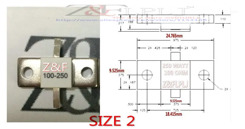 RFG100-250 250 W 100R/250 Вт 100 Ом РФ резистор RFP 250-100 двойной привести