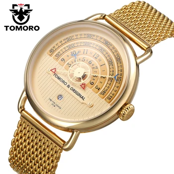 

TOMORO Original New Designer Men Vogue Watches Unique Casual Clock Gold Luxury Male Date Hour Quartz Sport Creative Gift Watch