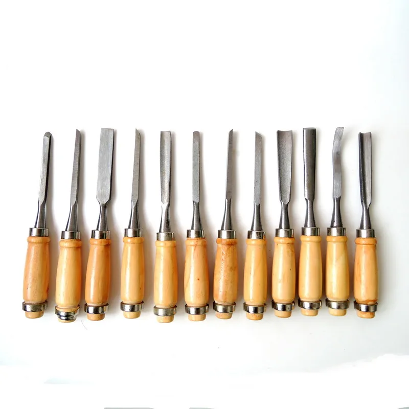 NEWACALOX 12pcs/lot Woodcut Knife Scorper Wood Carving Tools Cutter
