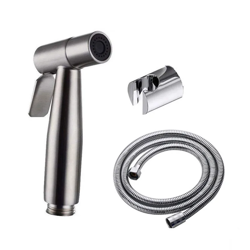 Günstige LIUYUE Bidet Spritzpistole Edelstahl Wand Montiert Wc Handheld Bidet Spray Gun Set Shunt Ventil Bad Zubehör Shattaf
