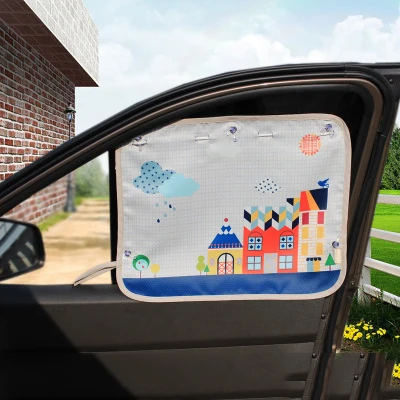 Детский автомобильный мультяшный солнцезащитный козырек для окна, занавеска, универсальный автомобильный солнцезащитный козырек для бокового окна, занавеска, регулируемая Магнитная летняя шторка, УФ-пленка - Цвет: O